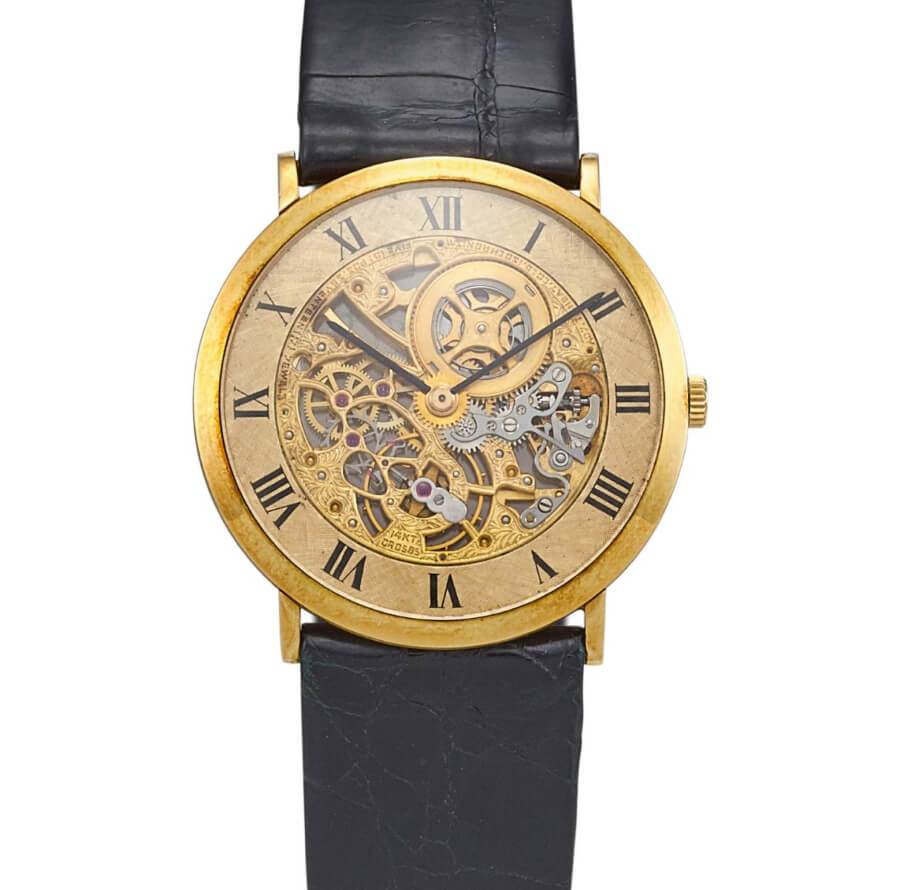 Audemars Piguet An Ultra-Thin Yellow Gold Skeletonised Wristwatch, Circa 1980