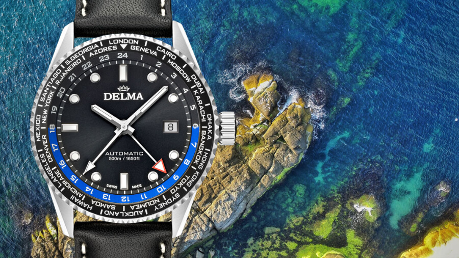 Diver watch with GMT function