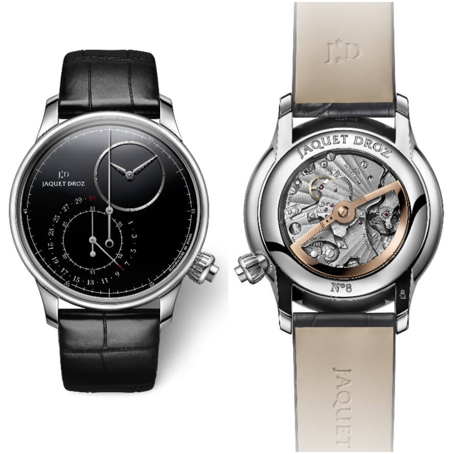 Men Watches Jaquet Droz Grande Seconde Off-Centered Chronograph Black Onyx