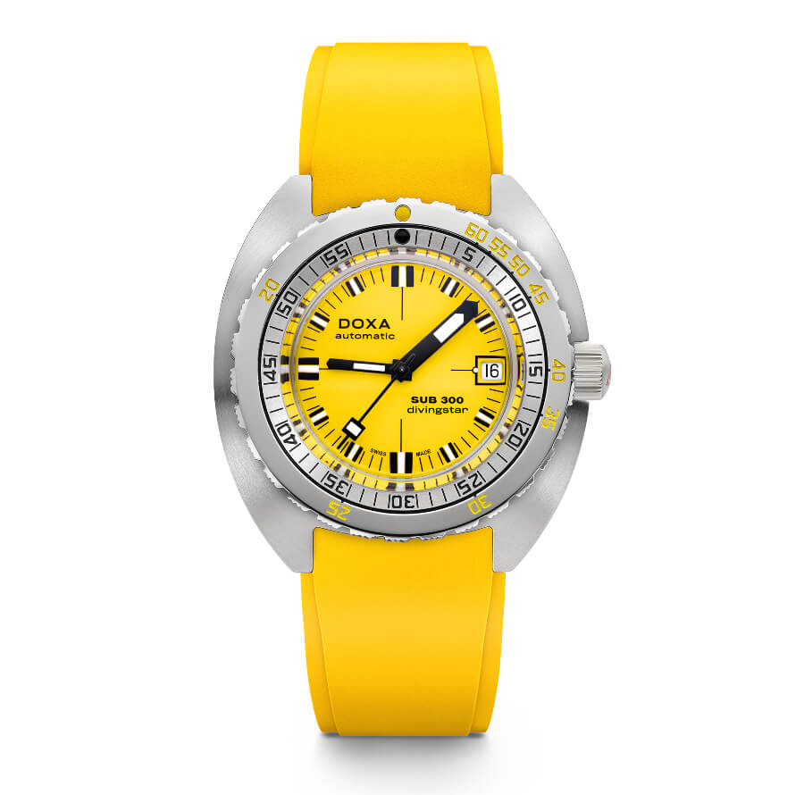 Doxa Stainless Steel SUB 300 COSC Rubber Strap Watch