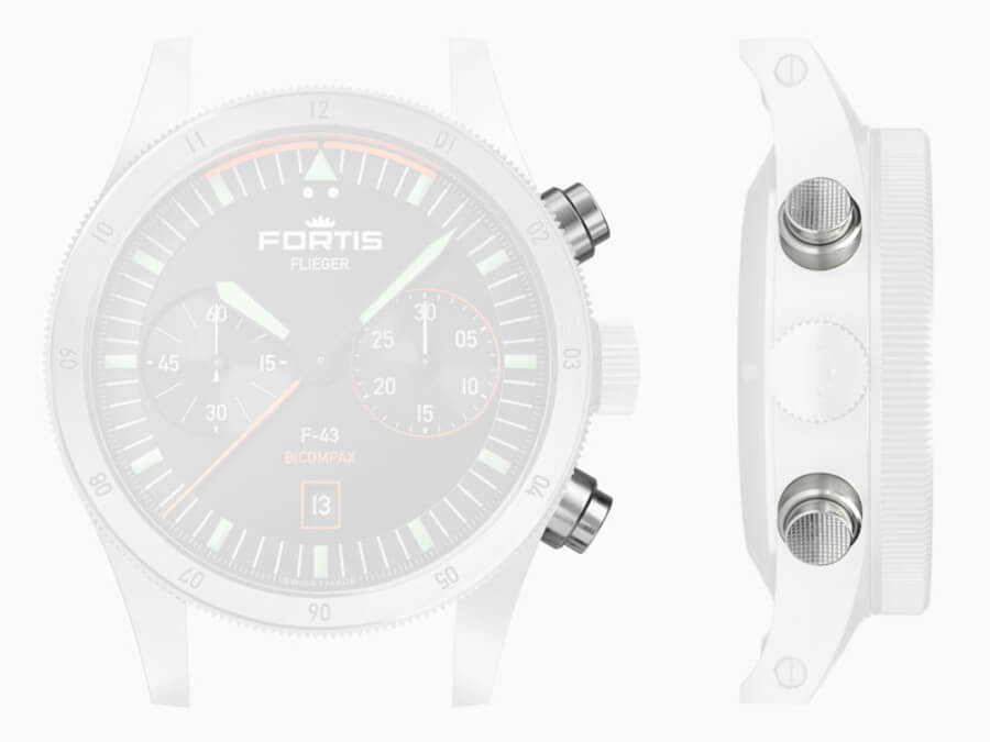 Fortis Flieger F-43 Bicompax Chronograph Pushers