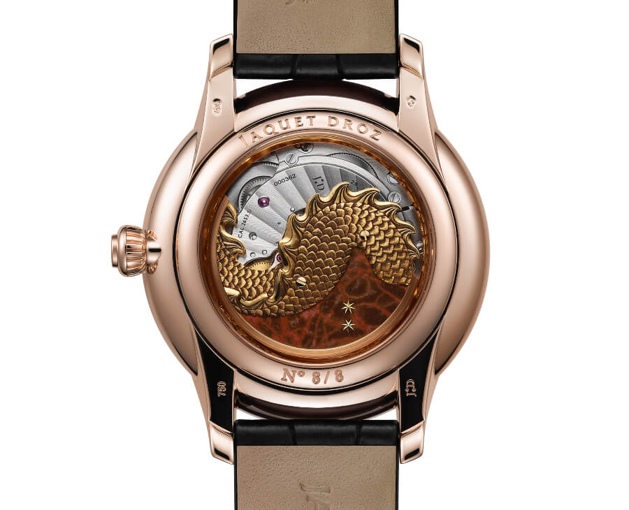 Jaquet Droz Petite Heure Minute Relief Dragon In House Movement