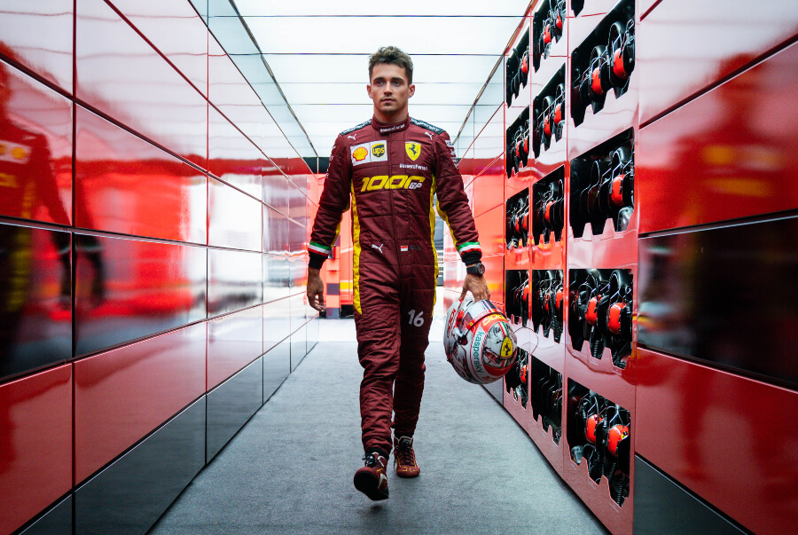 Charles Leclerc and his watch Hublot Big Bang Ferrari 1000 GP