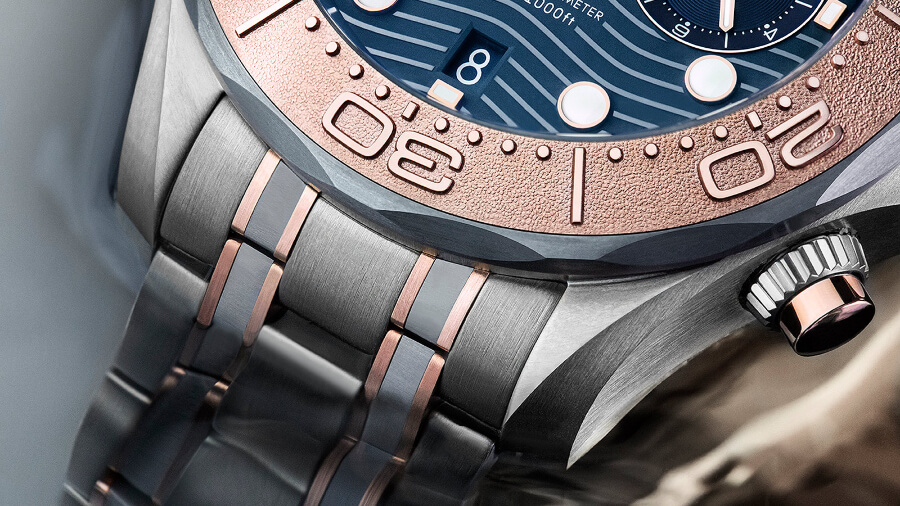 Omega Seamaster Diver 300M Chronograph 44 mm in Sedna Gold, Titanium and Tantalum
