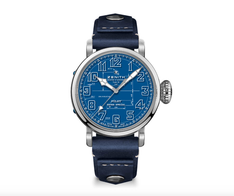 Pilot Watch With Blue Dial