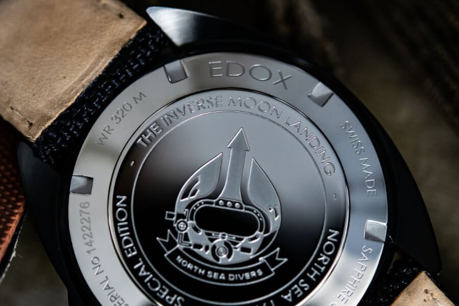 Edox North Sea 1978 The Inverse Moon Landing Case Back