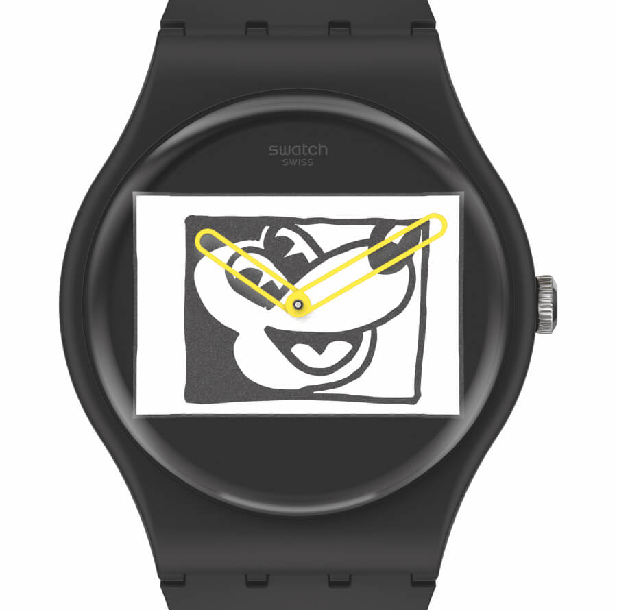 Swatch Mickey Blanc Sur Noir Watch