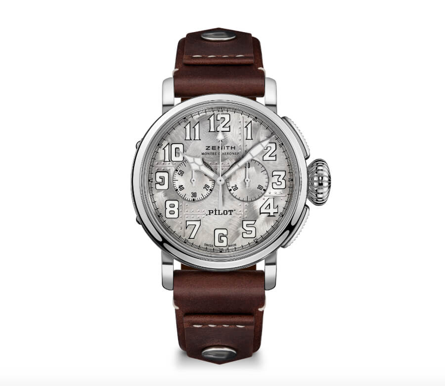 Men Watches Zenith Pilot Type 20 Silver Chronograph
