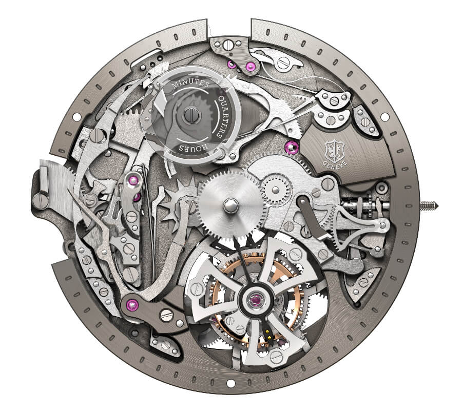 RD107 caliber, Mechanical automatic with minute repeater and single flying tourbillon