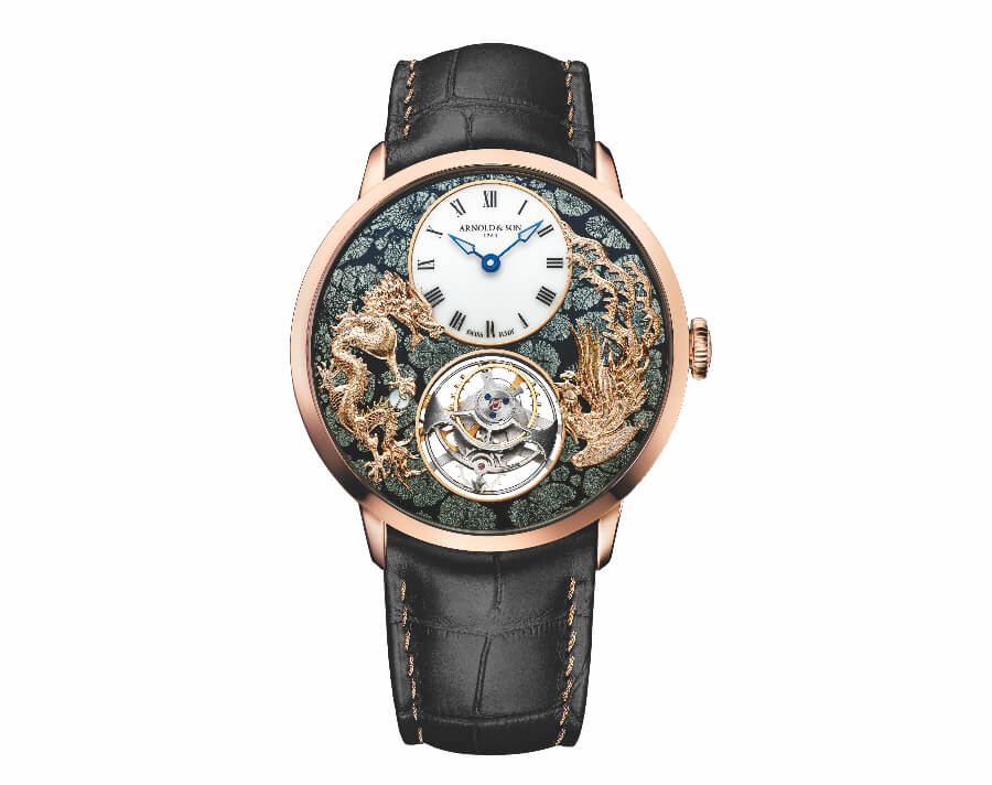 Arnold & Son Ultrathin Tourbillon Dragon & Phoenix Marcassite