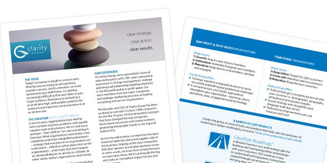 Clarity Group handout design