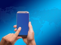 person using smartphone