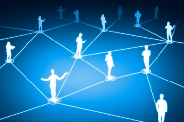 Silhouette of peeople connected