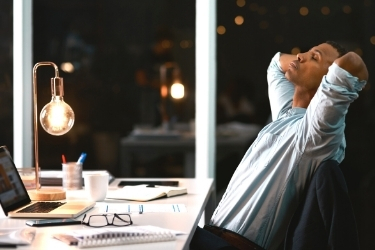 Man stressed at work