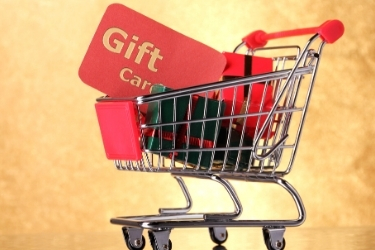 Gift Cards and gifts in a shopping cart