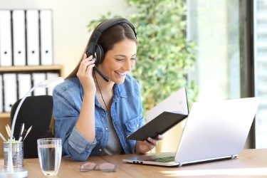 Woman working as an independent consultant
