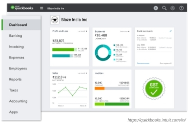Intuit Quickbooks Dashboard - https://quickbooks.intuit.com/in/