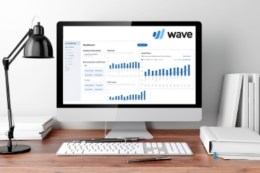 Computer with Wave Dashboard on the screen - https://www.softwareadvice.com/accounting/wave-profile/