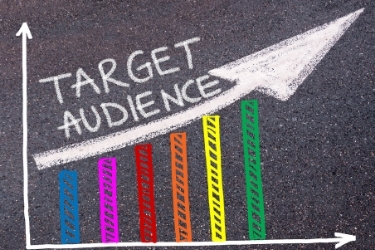 Graphic going up with the words "Target Audience"