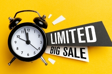 Bold Limited Big Sale ad with a clock