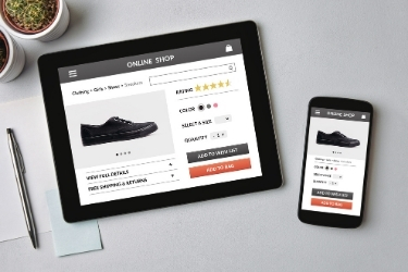 e-Commerce website selling shoes (tablet and mobile version)
