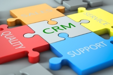 Puzzle pieces, CRM being the middle, and on the sides there is quality, support, service and sales