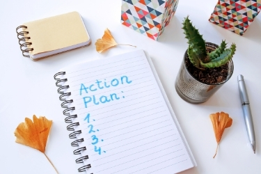 Notebook with an Action Plan