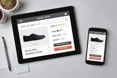 e-Commerce website selling shoes (tablet and mobile version)