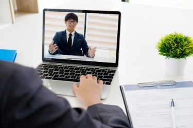 Man during a remote interview