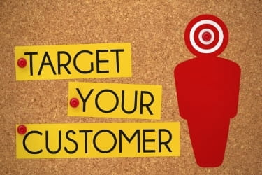 "Target your customer" with a target on a human shaped paper