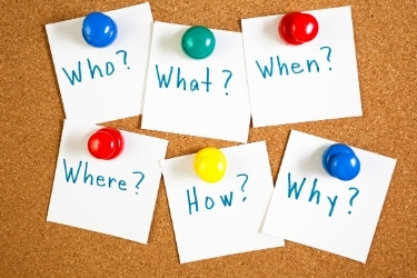 Question words - Who, what, when, where, how, why?