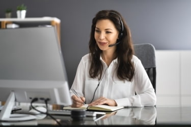 Woman working as a virtual assistant