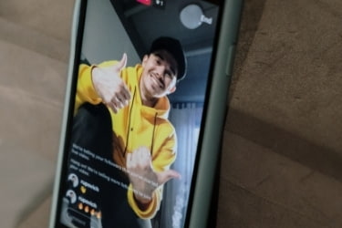 Man streaming an Instagram Live