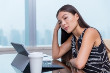 Stressed businesswoman