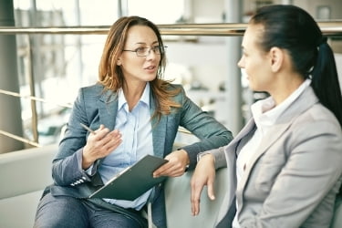 Woman asking questions