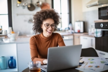 Woman working from home