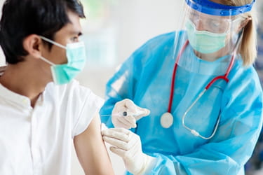 Man getting vaccinated