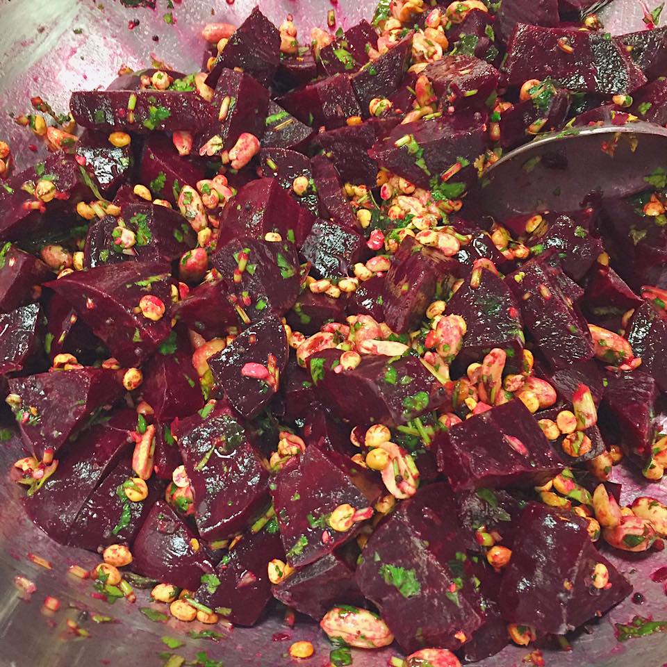 Beetroot Curry Salad prepped