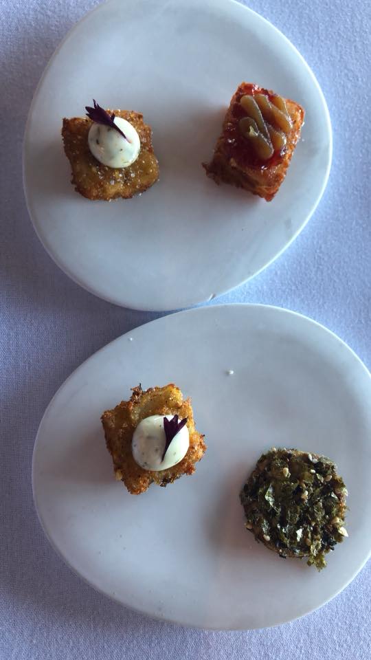 Appetizer bites at Canlis