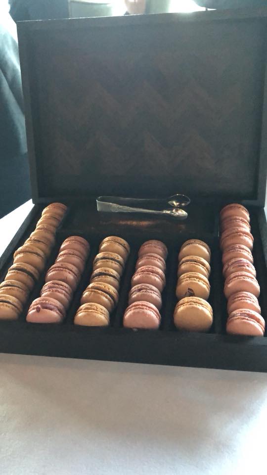 Case of Macaroons for dessert at Canlis
