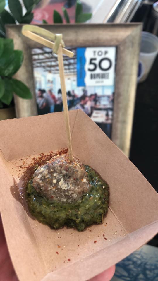 spicy lamb, beef, & pork meatballs