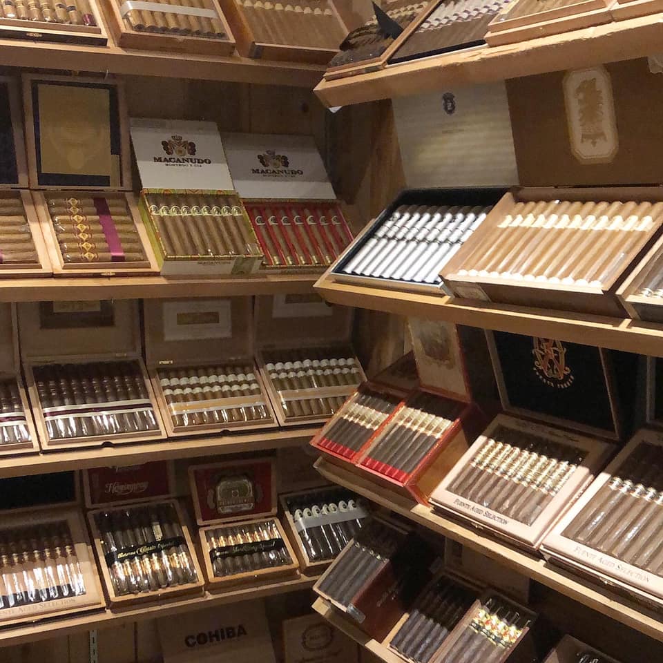 walk in humidor filled with cigars