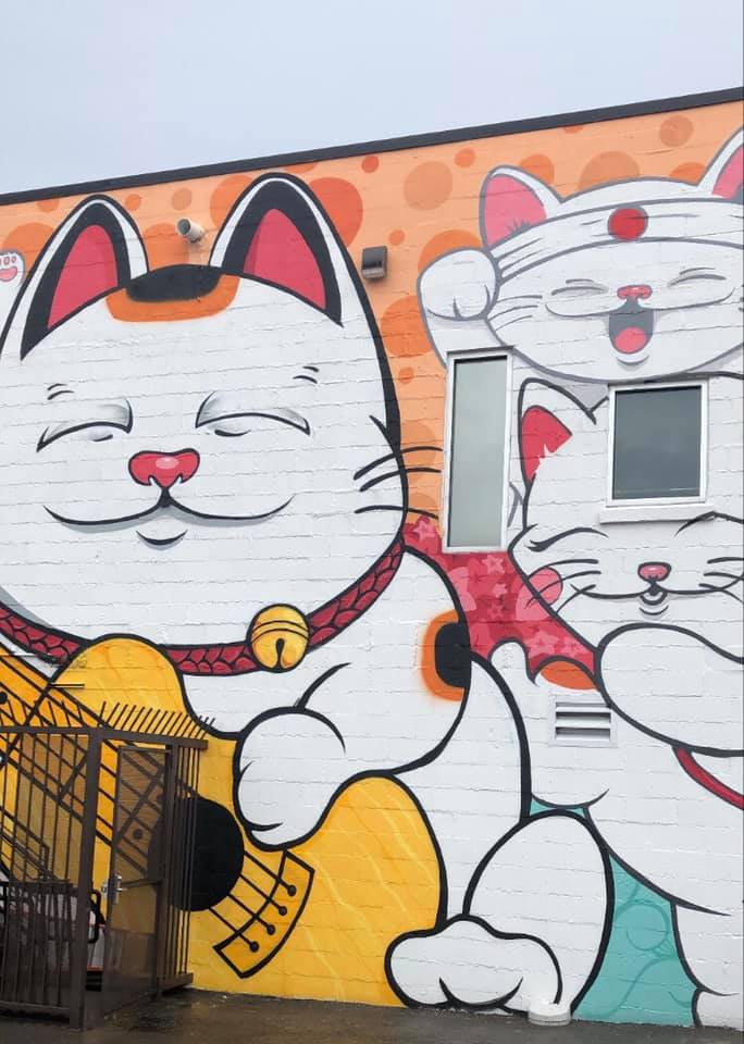 wall mural outside Hawkers in East Nashville