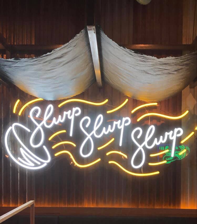 neon sign at Hawkers in East Nashville