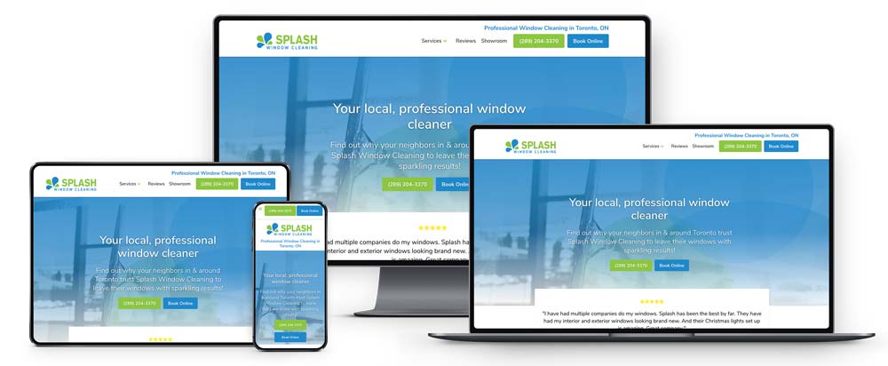 Responsive line up example for Splash Window Cleaning