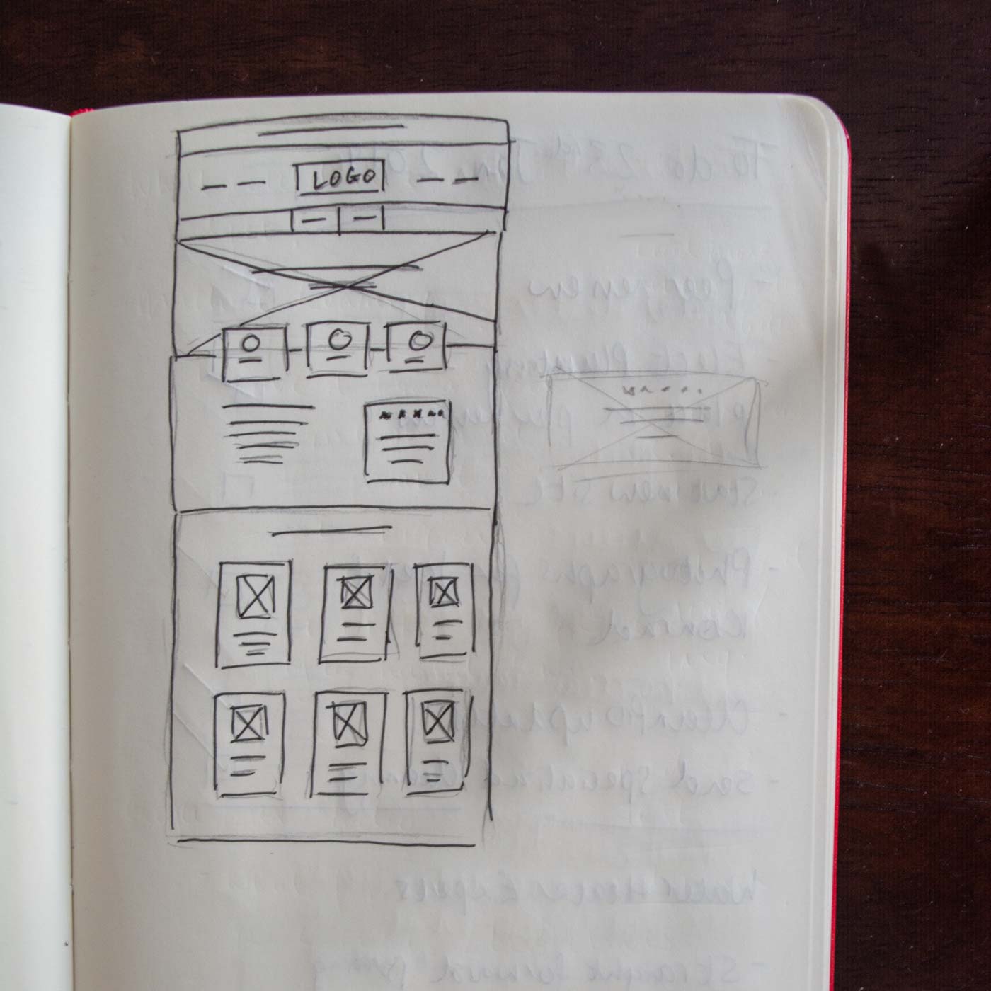 A layout sketch from my notebook