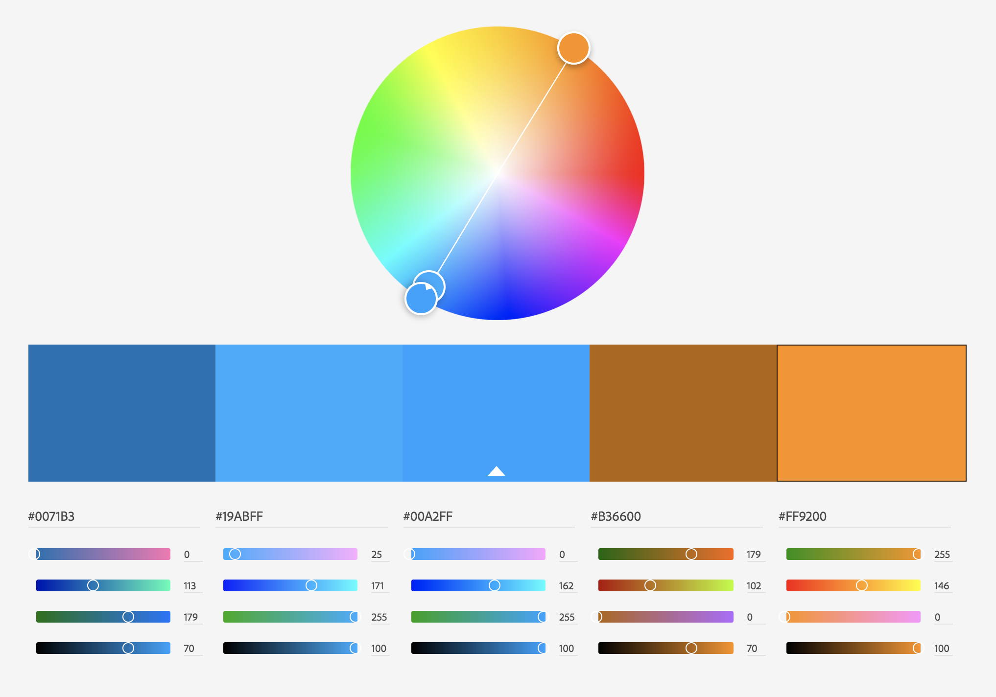 Complentary color palette