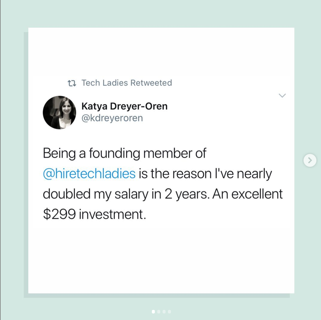 Review example from Tech Ladies Instagram