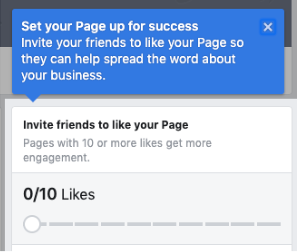 Example of how to invite friends to like your Facebook Business page