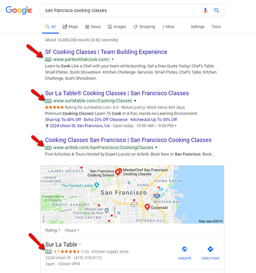 Google Ads - Cooking Classes San Francisco